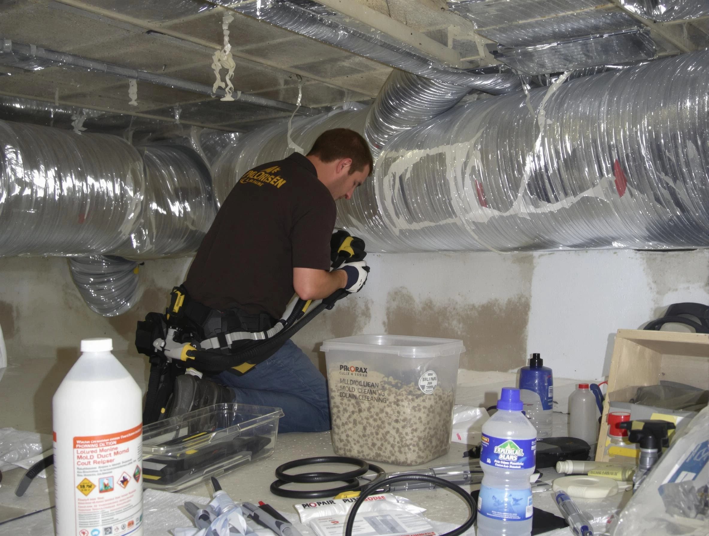 Morgan Air Duct Cleaning specialist performing professional mold removal from air ducts in Morgan