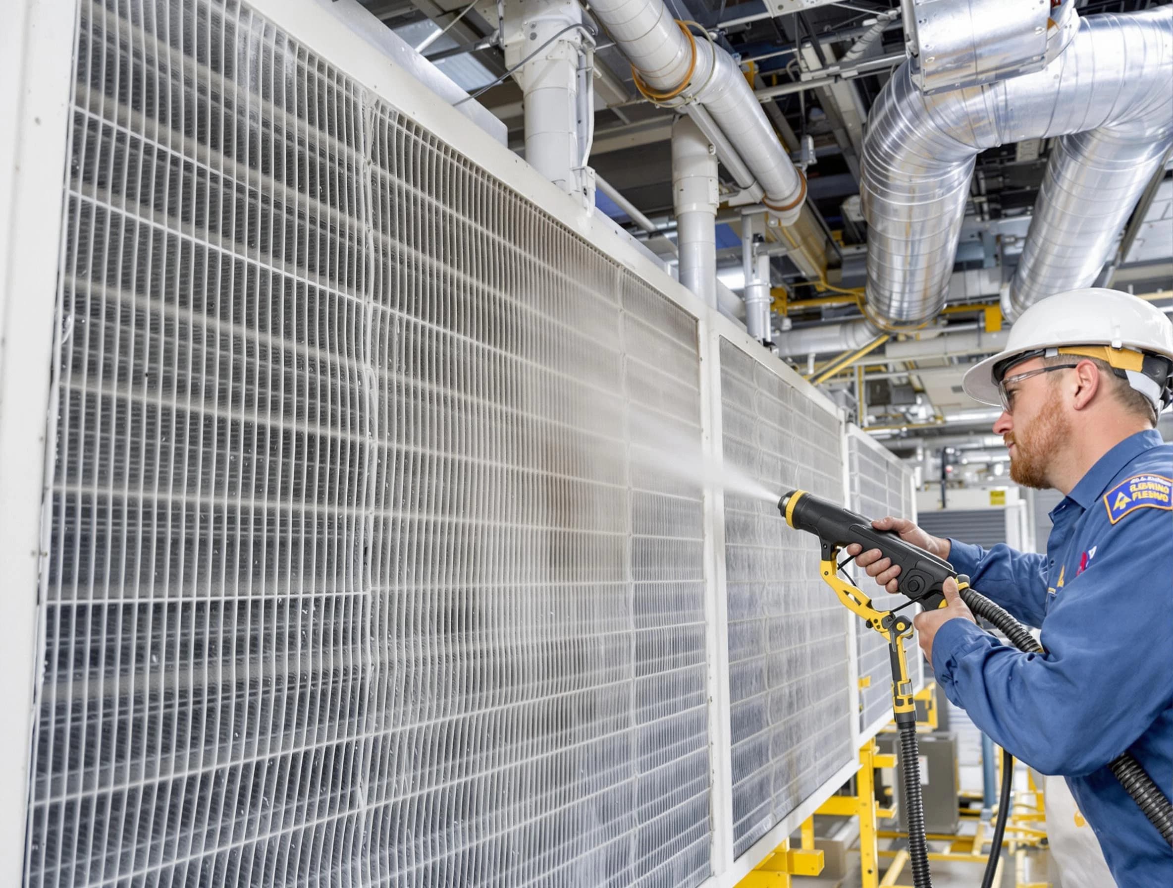 Professional commercial coil cleaning by Morgan Air Duct Cleaning in Morgan