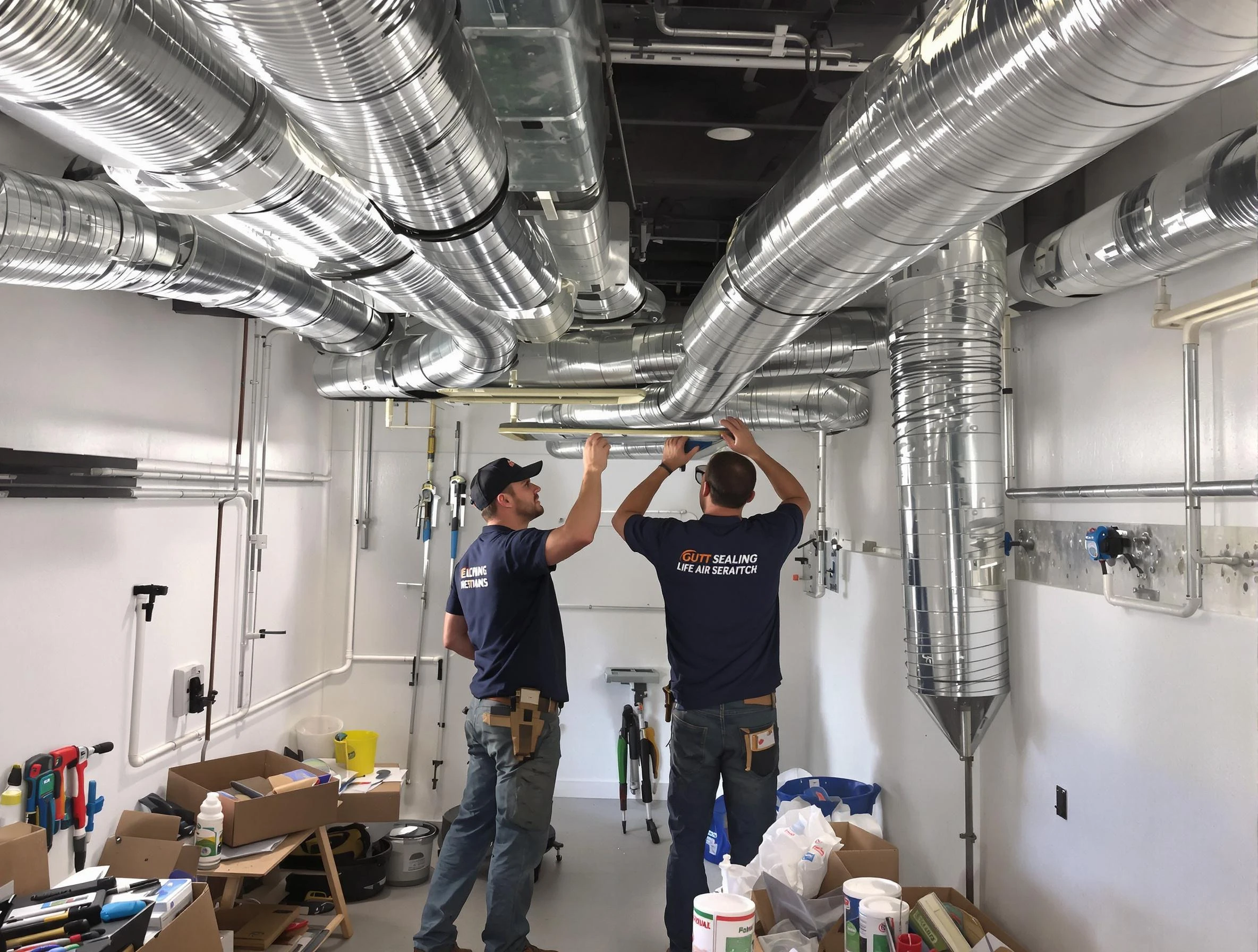 Morgan Air Duct Cleaning technician applying professional duct sealing solutions in Morgan