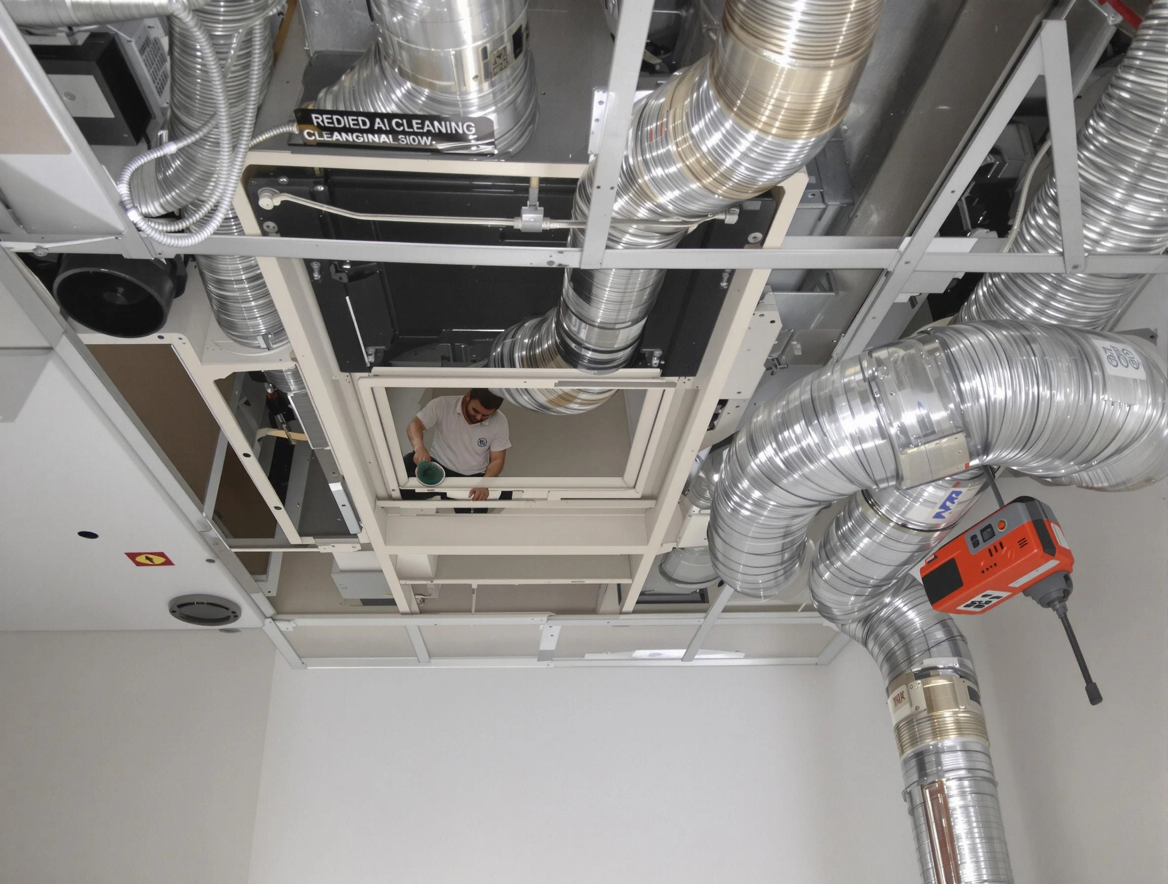 Morgan Air Duct Cleaning technician performing detailed central duct system cleaning in Morgan