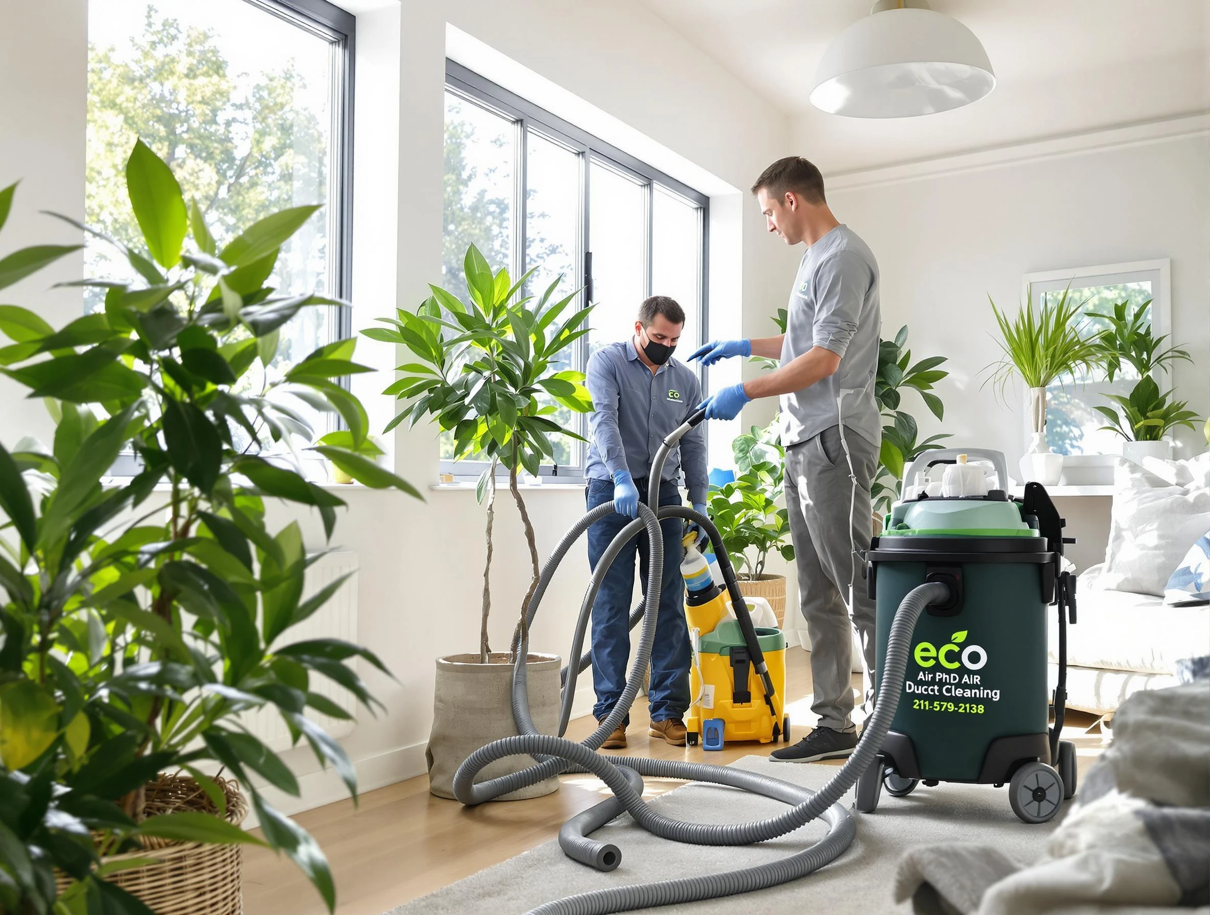 Morgan Air Duct Cleaning technician performing eco-friendly duct cleaning using sustainable methods in Morgan