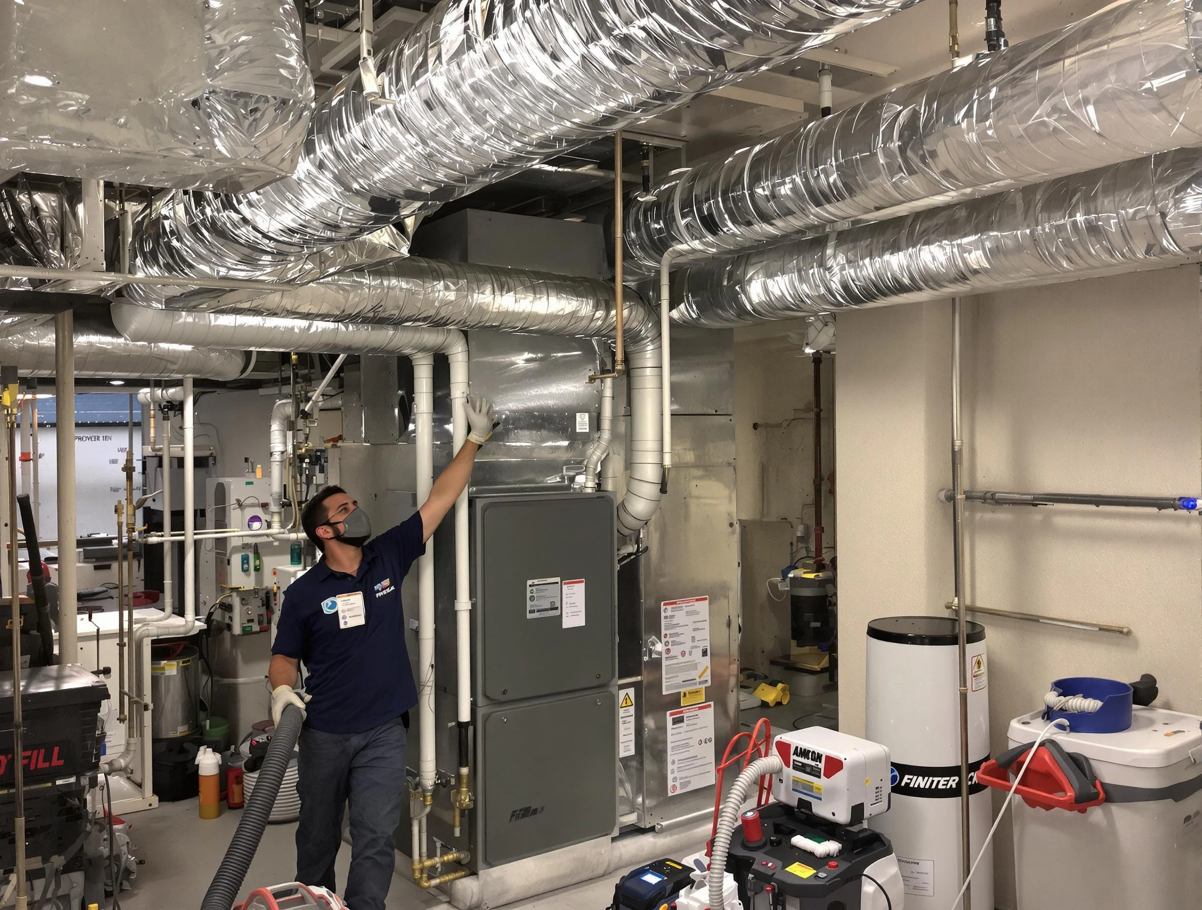 Morgan Air Duct Cleaning specialist performing thorough furnace duct cleaning in a Morgan residence