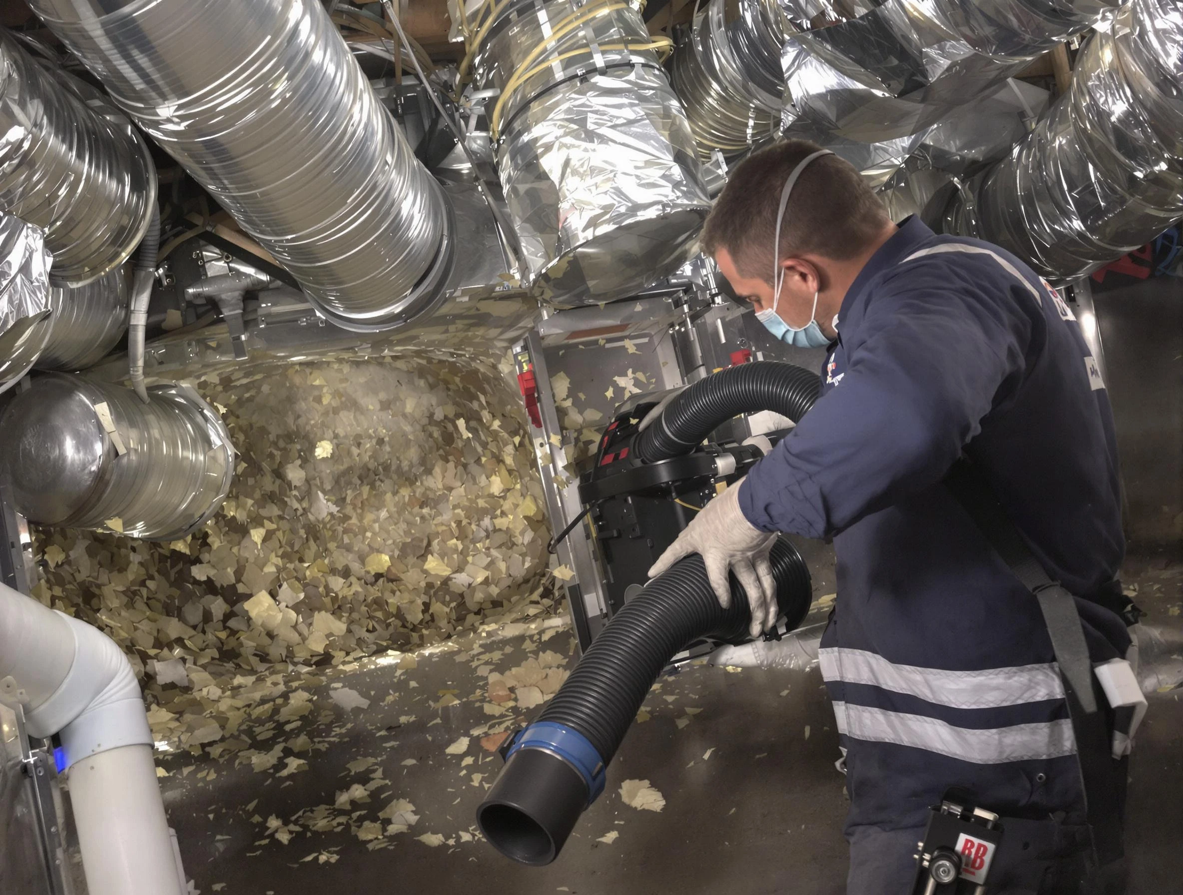 Morgan Air Duct Cleaning specialist operating negative pressure cleaning equipment for thorough duct maintenance in Morgan